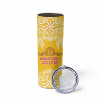 Personalised Anastasis College Skinny Tumbler Tonga Ngatu Pattern LT05 - Polynesian Pride