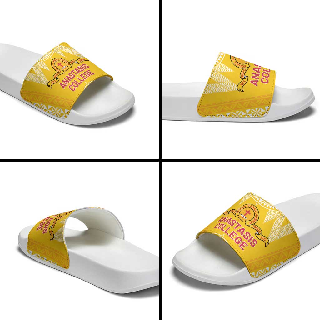 Anastasis College Slide Sandals Tonga Ngatu Pattern LT05 - Polynesian Pride