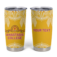 Personalised Anastasis College Tumbler Cup Tonga Ngatu Pattern LT05 Yellow - Polynesian Pride