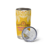Personalised Anastasis College Tumbler Cup Tonga Ngatu Pattern LT05 - Polynesian Pride
