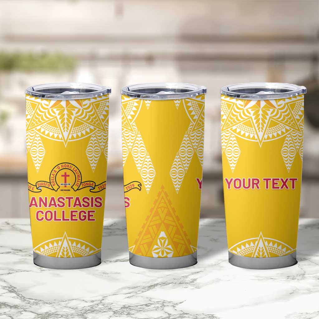 Personalised Anastasis College Tumbler Cup Tonga Ngatu Pattern LT05 - Polynesian Pride