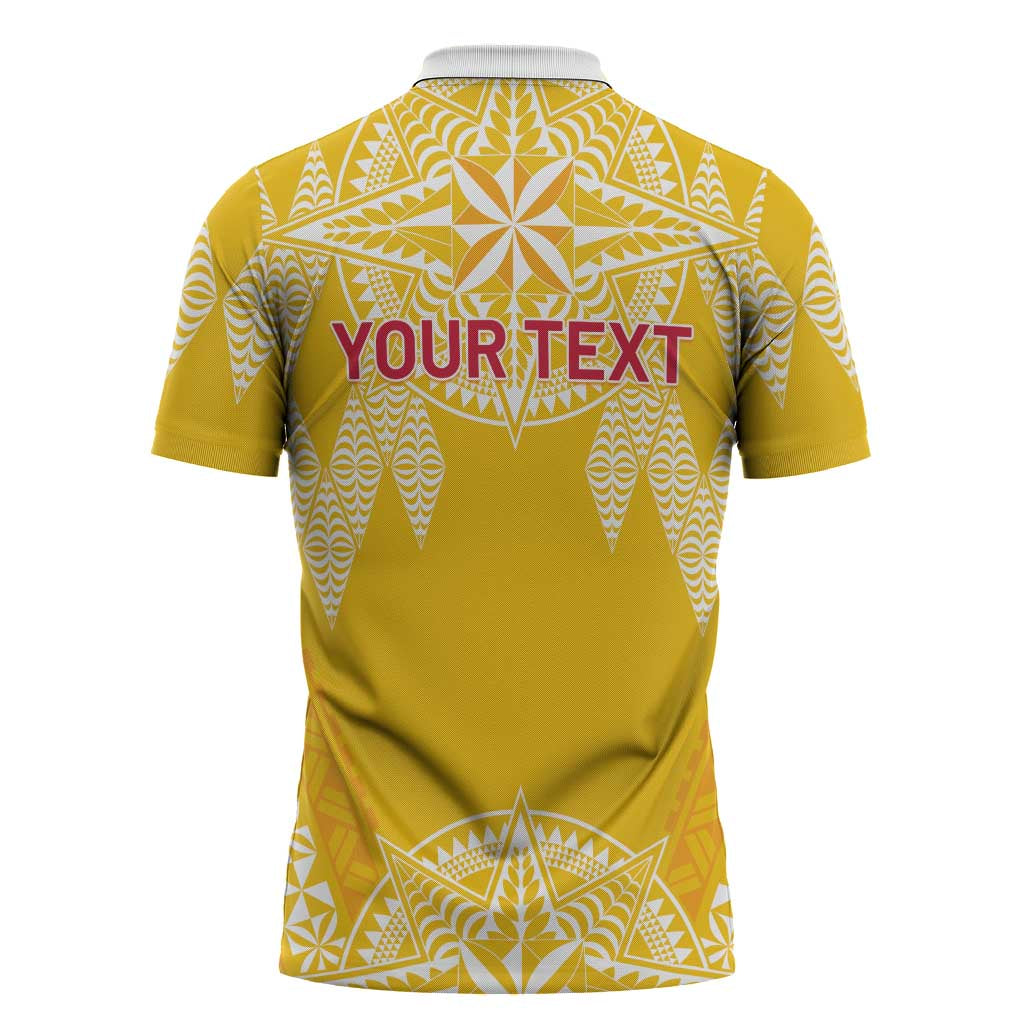 Personalised Anastasis College Zipper Polo Shirt Tonga Ngatu Pattern LT05 - Polynesian Pride