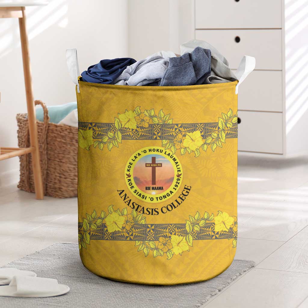 Tonga Anastasis College Laundry Basket Tongan Ngatu Kupesi Pattern - Polynesian Pride