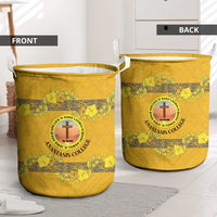 Tonga Anastasis College Laundry Basket Tongan Ngatu Kupesi Pattern - Polynesian Pride
