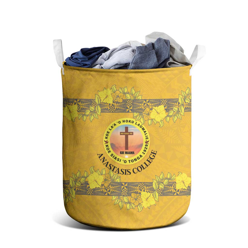 Tonga Anastasis College Laundry Basket Tongan Ngatu Kupesi Pattern - Polynesian Pride