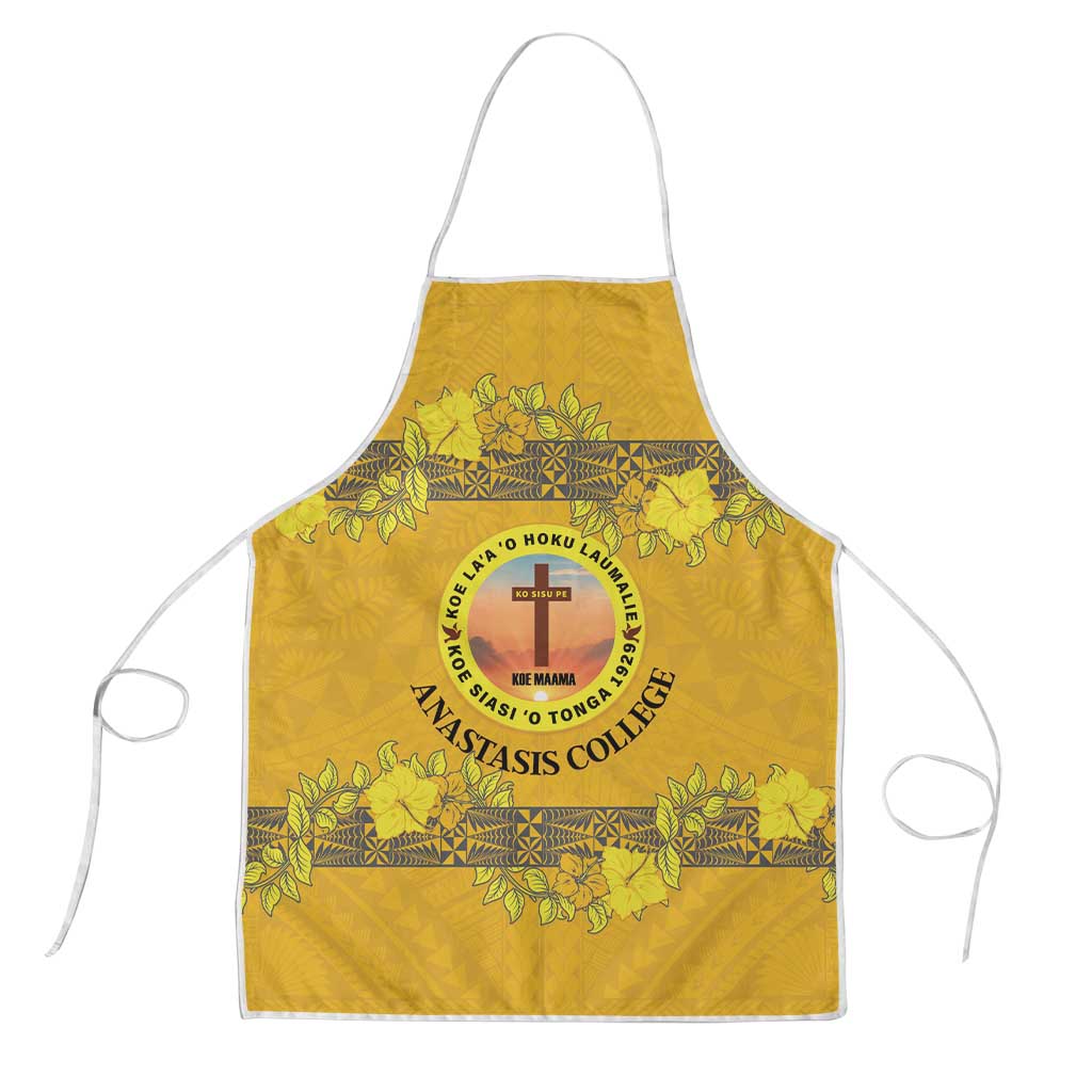 Tonga Anastasis College Apron Tongan Ngatu Kupesi Pattern LT05 Yellow - Polynesian Pride