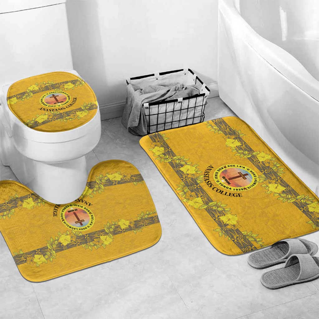 Tonga Anastasis College Bathroom Set Tongan Ngatu Kupesi Pattern - Polynesian Pride