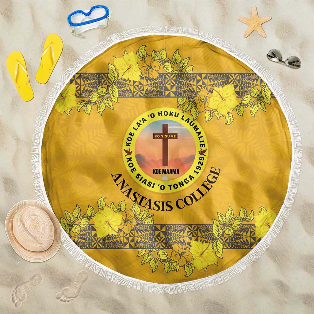 Tonga Anastasis College Beach Blanket Tongan Ngatu Kupesi Pattern - Polynesian Pride