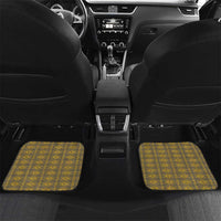 Tonga Anastasis College Car Mats Tongan Ngatu Kupesi Pattern LT05 Set 2pcs - Back Yellow - Polynesian Pride