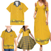 Tonga Anastasis College Family Matching Summer Maxi Dress and Hawaiian Shirt Tongan Ngatu Kupesi Pattern - Polynesian Pride