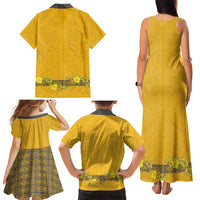 Tonga Anastasis College Family Matching Tank Maxi Dress and Hawaiian Shirt Tongan Ngatu Kupesi Pattern - Polynesian Pride