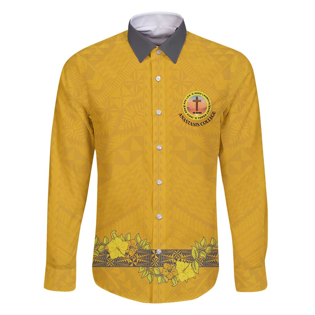 Tonga Anastasis College Family Matching Tank Maxi Dress and Hawaiian Shirt Tongan Ngatu Kupesi Pattern - Polynesian Pride