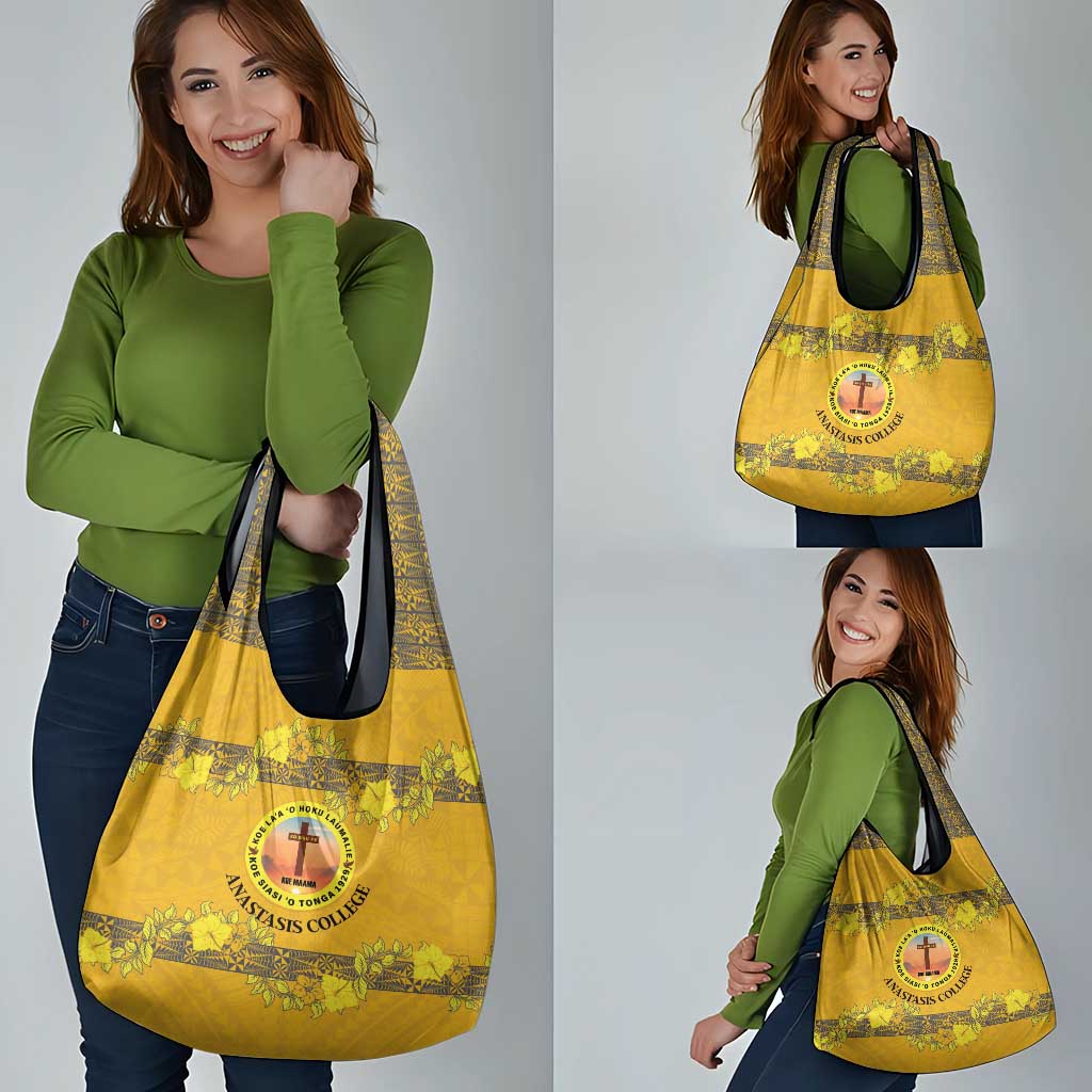 Tonga Anastasis College Grocery Bag Tongan Ngatu Kupesi Pattern - Polynesian Pride