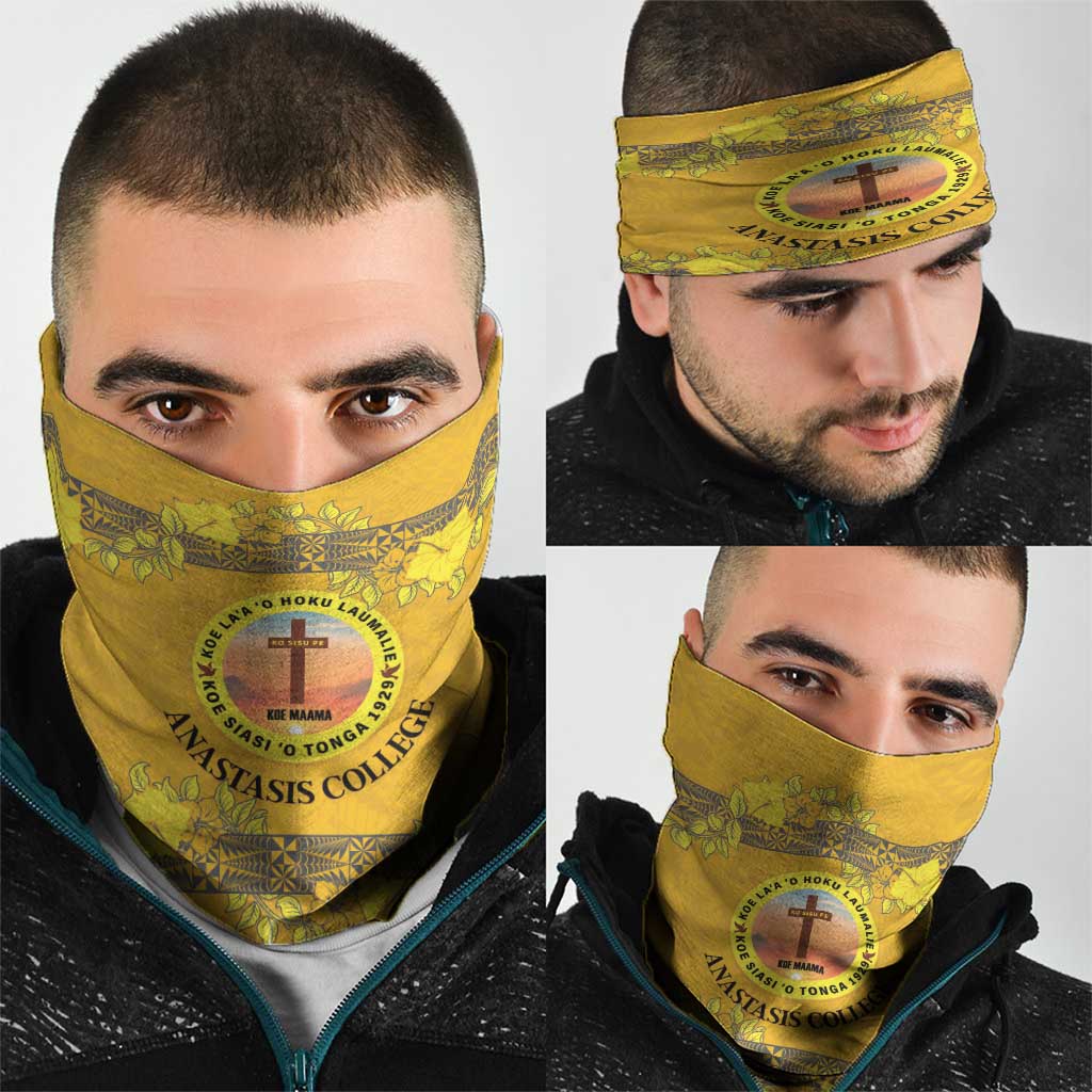 Tonga Anastasis College Neck Gaiter Tongan Ngatu Kupesi Pattern - Polynesian Pride