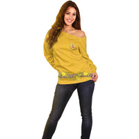 Tonga Anastasis College Off Shoulder Sweater Tongan Ngatu Kupesi Pattern LT05 - Polynesian Pride