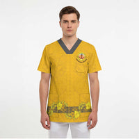 Tonga Anastasis College Scrub Top Tongan Ngatu Kupesi Pattern - Polynesian Pride