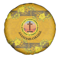 Tonga Anastasis College Spare Tire Cover Tongan Ngatu Kupesi Pattern LT05 - Polynesian Pride