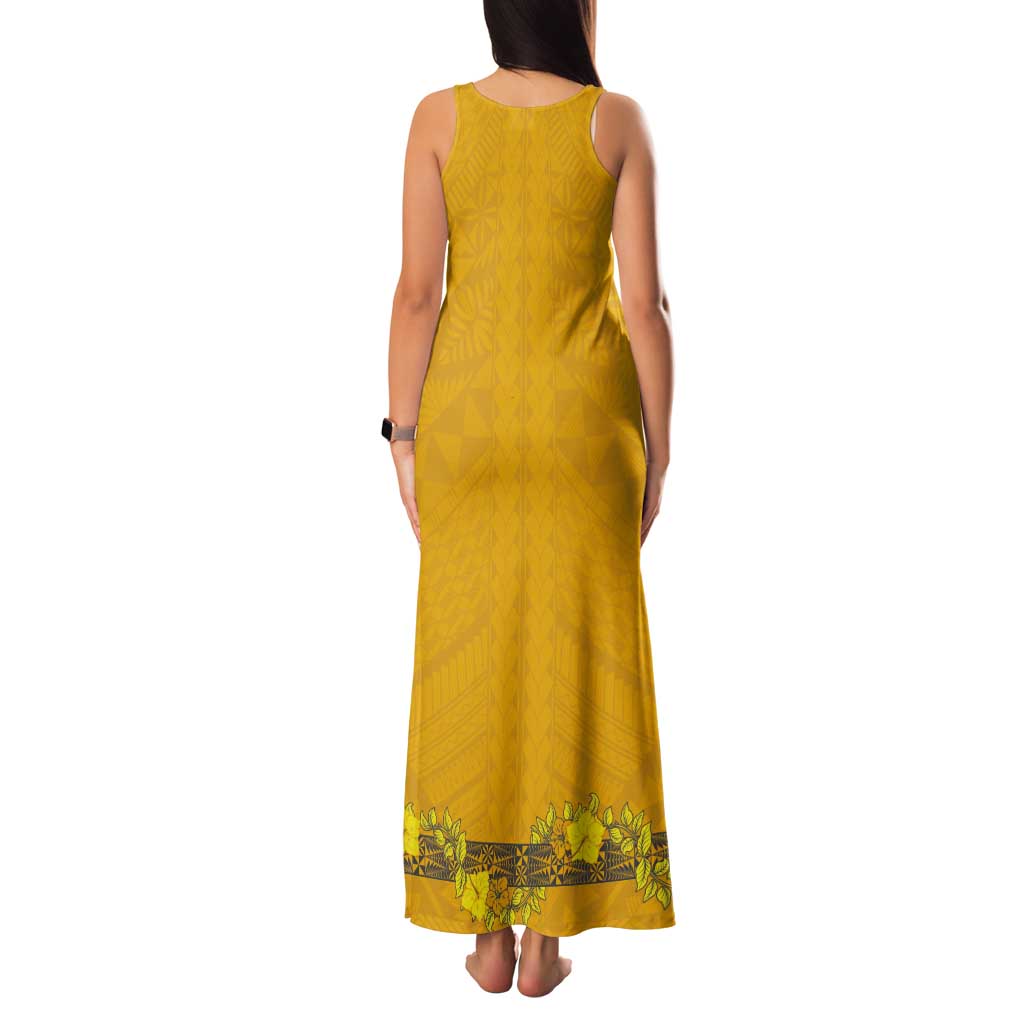 Tonga Anastasis College Tank Maxi Dress Tongan Ngatu Kupesi Pattern LT05 - Polynesian Pride