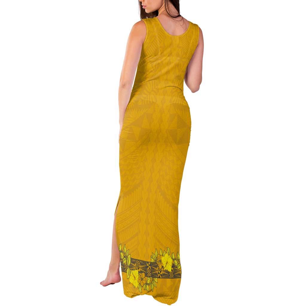 Tonga Anastasis College Tank Maxi Dress Tongan Ngatu Kupesi Pattern LT05 - Polynesian Pride
