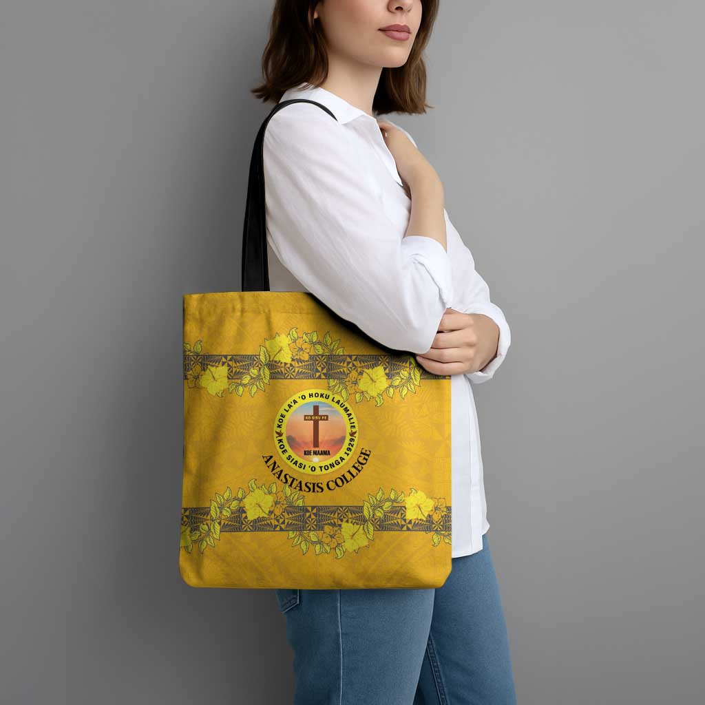 Tonga Anastasis College Tote Bag Tongan Ngatu Kupesi Pattern LT05 - Polynesian Pride