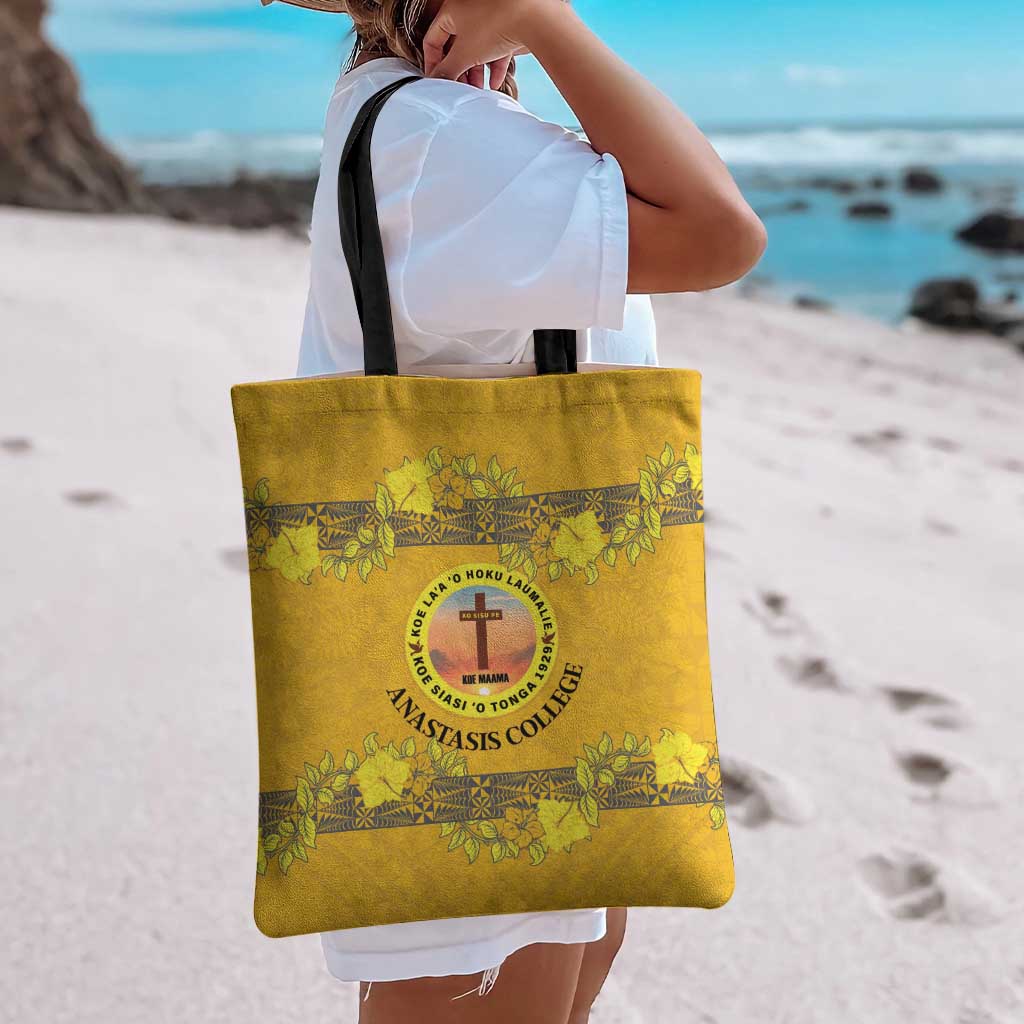 Tonga Anastasis College Tote Bag Tongan Ngatu Kupesi Pattern LT05 - Polynesian Pride