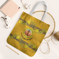 Tonga Anastasis College Tote Bag Tongan Ngatu Kupesi Pattern LT05 White Strap One Size Yellow - Polynesian Pride