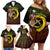 Personalised Vanuatu Custom Chiefs Day Family Matching Off Shoulder Short Dress and Hawaiian Shirt Pig Tusk Simple Style LT05 - Polynesian Pride