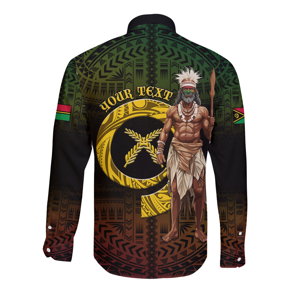 Personalised Vanuatu Custom Chiefs Day Long Sleeve Button Shirt Pig Tusk Simple Style LT05 - Polynesian Pride