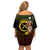 Personalised Vanuatu Custom Chiefs Day Off Shoulder Short Dress Pig Tusk Simple Style LT05 - Polynesian Pride