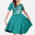 Cook Islands Family Matching Off The Shoulder Long Sleeve Dress and Hawaiian Shirt Teal Hibiscus And Stars