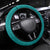 Cook Islands Steering Wheel Cover Teal Hibiscus And Stars