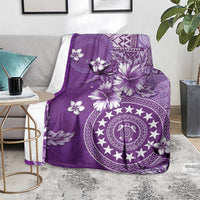 Cook Islands Blanket Purple Hibiscus And Stars LT05 - Polynesian Pride
