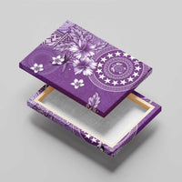 Cook Islands Canvas Wall Art Purple Hibiscus And Stars