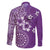 Cook Islands Family Matching Off The Shoulder Long Sleeve Dress and Hawaiian Shirt Purple Hibiscus And Stars