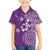 Cook Islands Family Matching Off The Shoulder Long Sleeve Dress and Hawaiian Shirt Purple Hibiscus And Stars