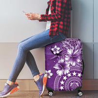 Cook Islands Luggage Cover Purple Hibiscus And Stars