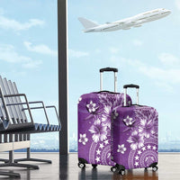 Cook Islands Luggage Cover Purple Hibiscus And Stars