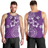 Cook Islands Men Tank Top Purple Hibiscus And Stars