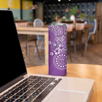 Cook Islands Skinny Tumbler Purple Hibiscus And Stars LT05 - Polynesian Pride