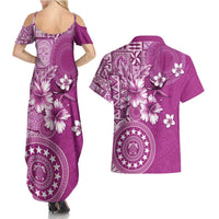 Cook Islands Couples Matching Summer Maxi Dress and Hawaiian Shirt Fandango Hibiscus And Stars LT05 - Polynesian Pride