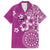 Cook Islands Family Matching Off The Shoulder Long Sleeve Dress and Hawaiian Shirt Fandango Hibiscus And Stars