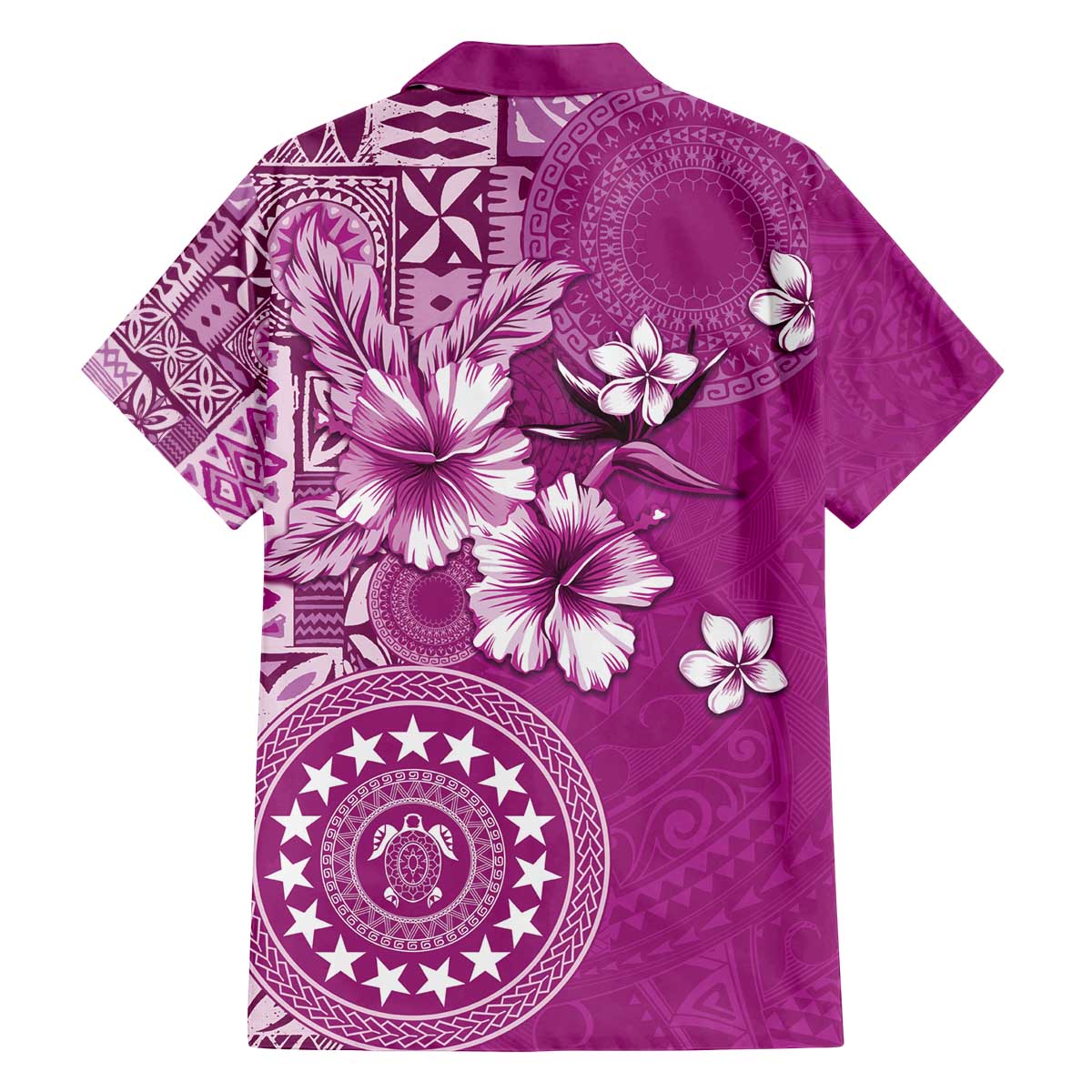 Cook Islands Family Matching Off The Shoulder Long Sleeve Dress and Hawaiian Shirt Fandango Hibiscus And Stars