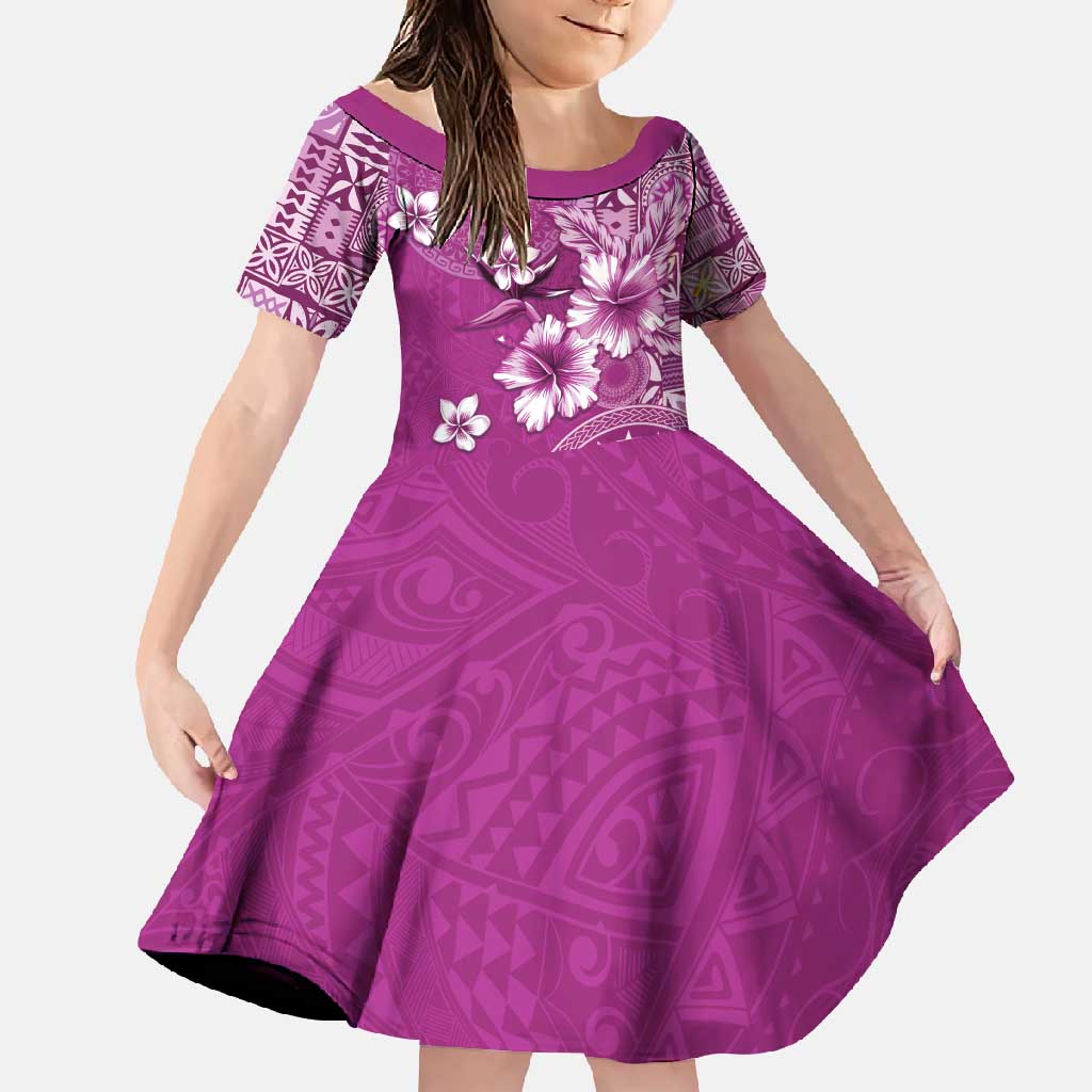 Cook Islands Family Matching Off Shoulder Maxi Dress and Hawaiian Shirt Fandango Hibiscus And Stars