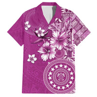 Cook Islands Family Matching Off Shoulder Short Dress and Hawaiian Shirt Fandango Hibiscus And Stars LT05 Dad's Shirt - Short Sleeve Fandango - Polynesian Pride