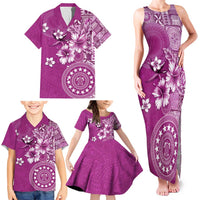 Cook Islands Family Matching Tank Maxi Dress and Hawaiian Shirt Fandango Hibiscus And Stars LT05 - Polynesian Pride