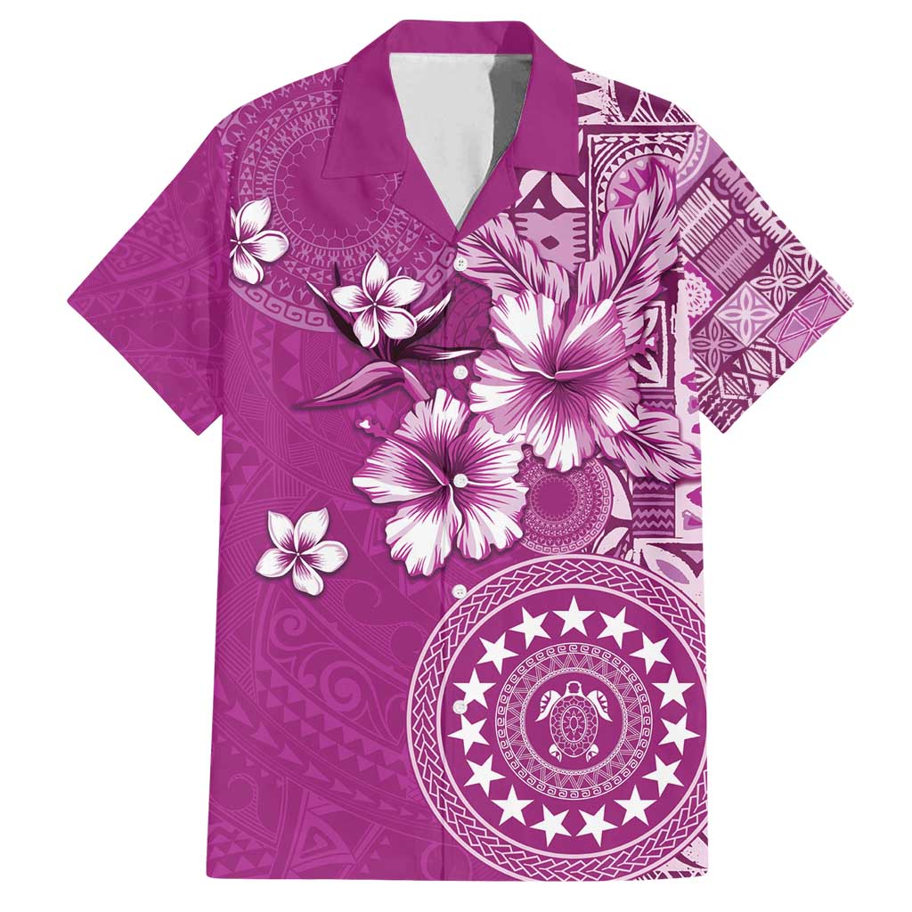 Cook Islands Family Matching Tank Maxi Dress and Hawaiian Shirt Fandango Hibiscus And Stars LT05 Dad's Shirt - Short Sleeve Fandango - Polynesian Pride