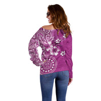 Cook Islands Off Shoulder Sweater Fandango Hibiscus And Stars