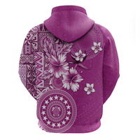 Cook Islands Zip Hoodie Fandango Hibiscus And Stars
