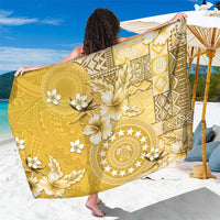 Cook Islands Sarong Yellow Hibiscus And Stars