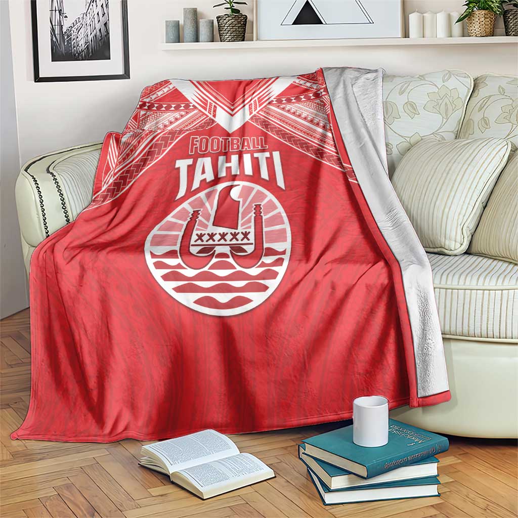 Tahiti Football Blanket Coat Of Arms Polynesian Tribal Pattern